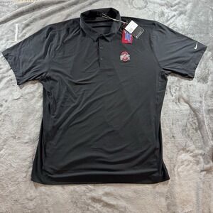 NWT Ohio State Buckeyes Nike Golf Polo Shirt Mens XL Black Tour Performance NEW